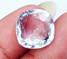 Saphir Blanc Naturel Certifié 14,00 Ct Pierre Précieuse Loose Forme Coussin