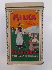 Ancienne Boite de Conserve Cacao Suchard Milka Publicité Boîte Vintage