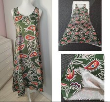Robe Longue De Plage Été Verte A Fleurs Femme Taille 36/38 , S/ M 💚
