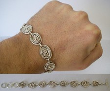 17GR / 20.7CM / BRACELET règlable MAILLES enroulées en Argent massif 925 N°68