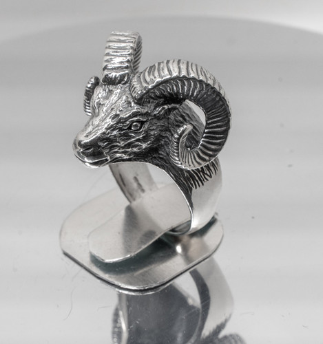 Bague tête bélier 925 - bague,