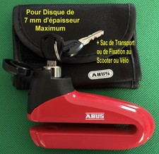 Scooter Moto Vélo  ABUS Antivol BLOQUE DISQUE 300  + Sac Fixation ou Transport