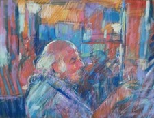 Tableau Peinture Pastel Bar Bistrot Paris 