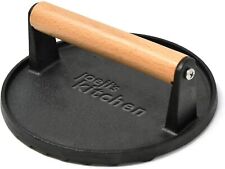 Presse à Hamburger Ronde Professionnelle en Fonte Anti Adhesive & Manche en Bois