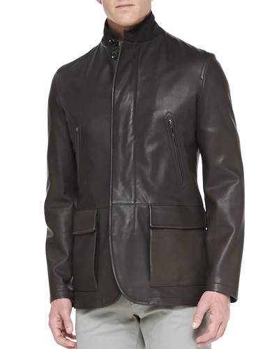 Veste cuir pour homme - en,