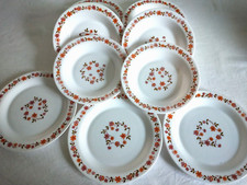  9 Assiettes Arcopal  france modèle SCANIA 6 creuses 3 plates vintage 70s