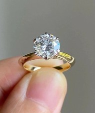 Véritable Moissanite 3CT Rond
