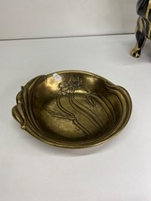 Vide poche en bronze gulde Handwerk art deco décors florale tulipe grave artisan