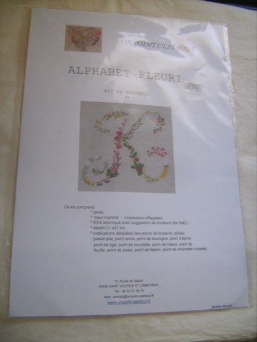 Kit broderie alphabet fleuri - kit,