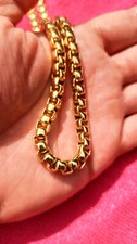 Chaine plaque or 18k vintage grosses mailles vénitiennes