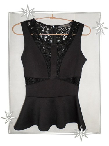 Haut top noir dentelle - haut,