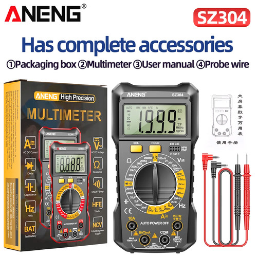 Multimètre numérique aneng - numérique,