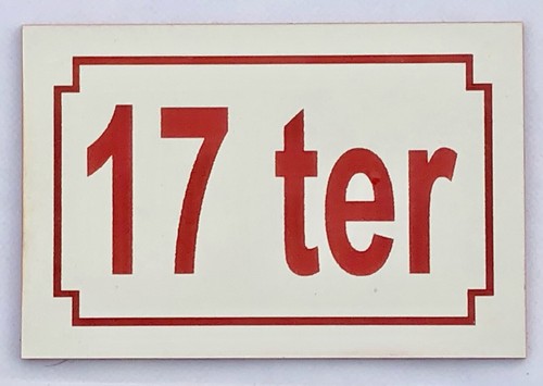 Plaque pvc numero - numero, de