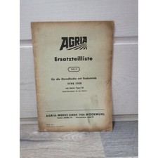 AGRIA tracteurs a une roue motrice 1100 - Manuel liste pieces detachees ALLEMAND