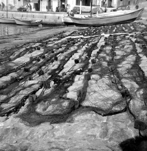 Filets pêche port - de, bateaux