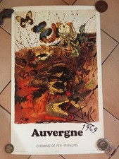 AFFICHE ORIGINALE SNCF CHEMINS DE FER FRANCAIS-1969-ILLUSTREE PAR DALI 37X60