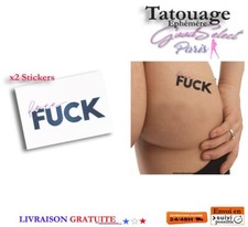 TATOUAGE TEMPORAIRE -FREE FUCK- Tattoo Ephémère -Adulte Fétiche (X522)