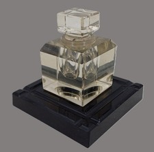 Encrier en verre et socle