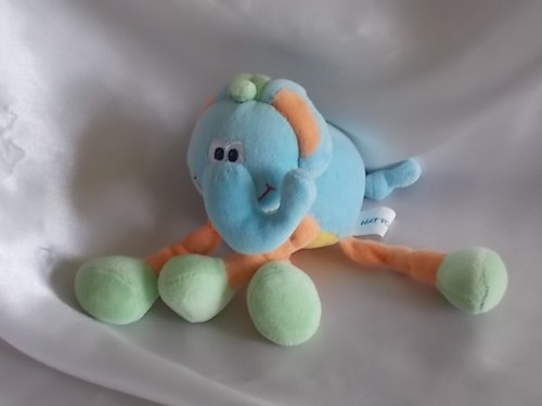 Doudou éléphant bleu
