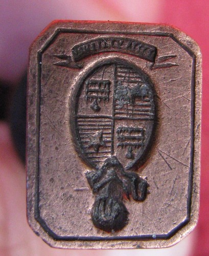 Sceau ancien avec armoiries - sceau,