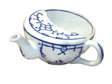 BEAU CANARD DE MALADE FAIENCE DECOREE / ART POPULAIRE OUTIL ANCIEN MEDECINE