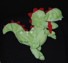 Doudou marionnette dinosaure dragon IKEA laskig vert rouge peluche TTBE