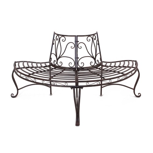 Banc métal demi - en, "demi-cercle"
