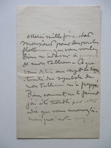 Lettre autographe signée - , du