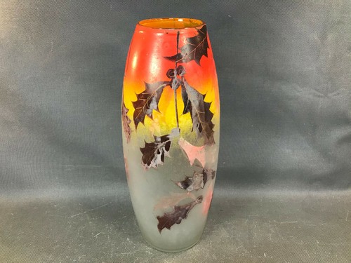 Ancien vase verre dépoli - verre,