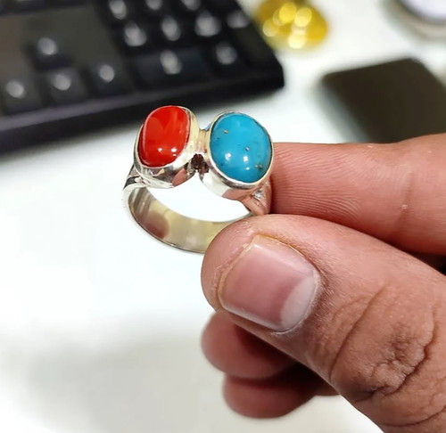 Bague femme corail rouge - , en