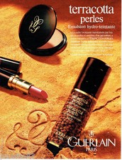 PUBLICITE ADVERTISING  016  1993  GUERLAIN  cosmétiques TERRACOTTA PERLES