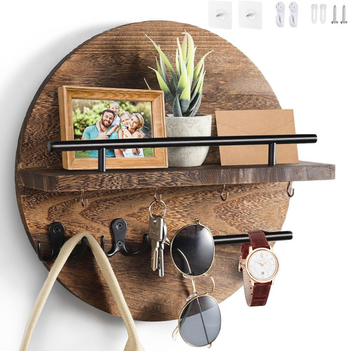 Porte clef mural bois - mural, bois,rond