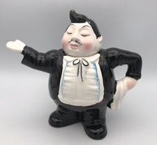 THÉIÈRE Vintage En Céramique Émaillée Forme SERVEUR, Chef, Par ROY SIMPSON