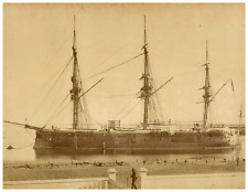 Marine Française, Cherbourg ?, Navire A Identifier vintage albumen print Tirag