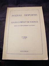 "Partition Cours complet de solfège 7 ème Volume Pozzoli Desportes"