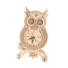Puzzle 3D en bois, horloge hibou, décoration de table pour salle de bain,