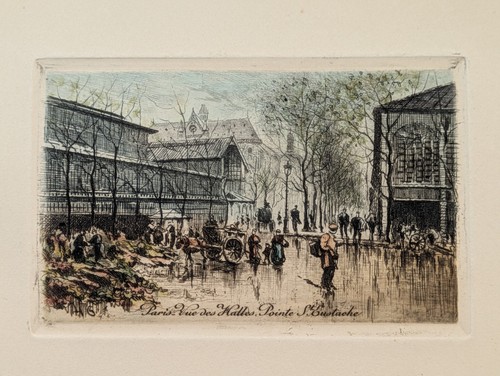Gravure paris les halles - les,