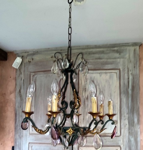 Lustre fer forgé vert - en,