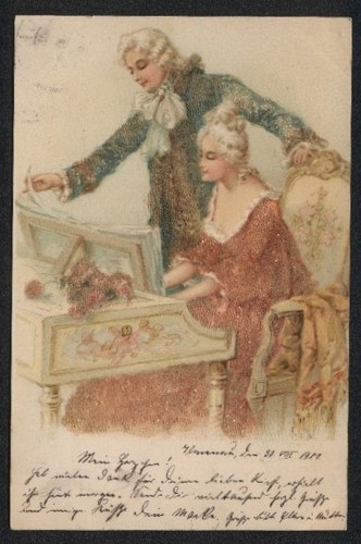 Paire cartes postales en - paire, de