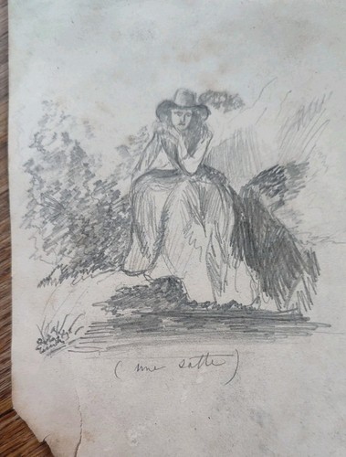 Dessin ancien xixème double - ancien,