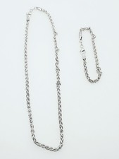 Ensemble En Argent 924 Chaîne Collier Bracelet