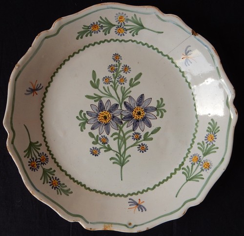 Assiette xixè décor floral - assiette,