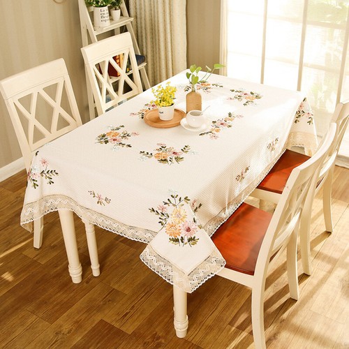 Floral dentelle nappe coton - floral,