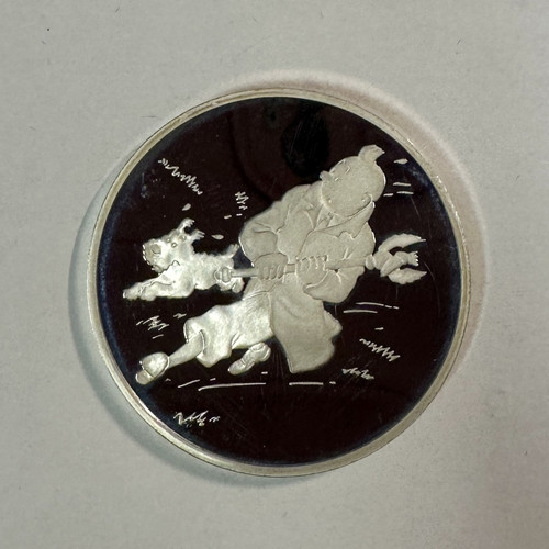 Médaille argent tintin - médaille,