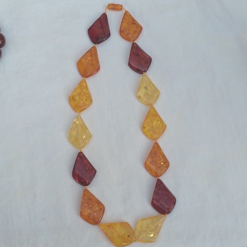 Collier perles ambre - collier,