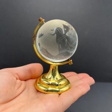 Mini presse-papiers globe en cristal verre métal décoration de bureau élégant...