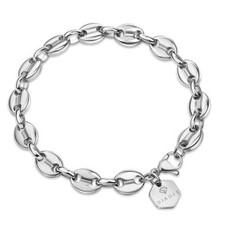 Bracelet Argent Acier Inoxydable Or Blanc 750 Plaqué Femme Homme ÉTANCHE B6091D