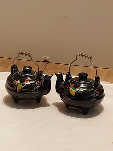 Redware tea kettle salt and - tea,