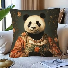 Housse de coussin MADAME PANDA COSTUME ANCIEN 45 cm Panda humanisé