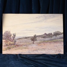 Aquarelle Paysage Provençal signée L J Julien Rousset (1859-1921)  XXe Provence